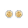 Thumbnail Image 2 of Men's Diamond Halo Nugget Circle Stud Earrings 1/4 ct tw 10K Yellow Gold