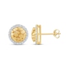 Thumbnail Image 3 of Men's Diamond Halo Nugget Circle Stud Earrings 1/4 ct tw 10K Yellow Gold