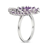 Thumbnail Image 2 of Marquise-Cut Amethyst & White Lab-Created Sapphire Butterfly Ring Sterling Silver