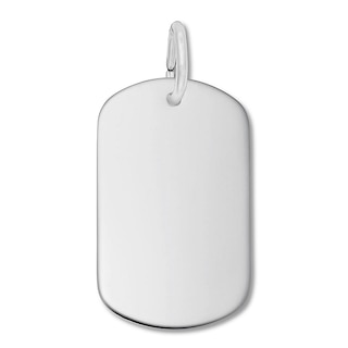 Rembrandt Dog Tag Charm, Sterling Silver