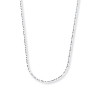 24 White Gold Wheat Chain Necklace - Turgeon Raine