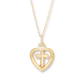 Children's Heart 13 Locket Necklace in 14K Gold