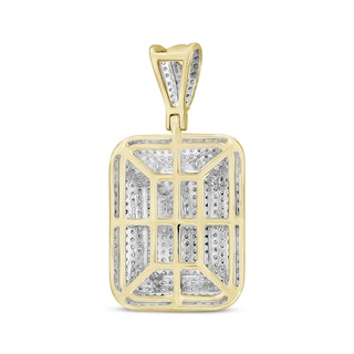 Stainless Steel 0.01 CTW Diamond Zipper Edge Dog Tag Pendant Necklace 