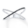 Thumbnail Image 0 of Black & White Diamonds 1/6 ct tw Round-cut 10K White Gold Ring