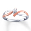 Thumbnail Image 1 of Fashion Ring Diamond Accent Sterling Silver & 10K Rose Gold