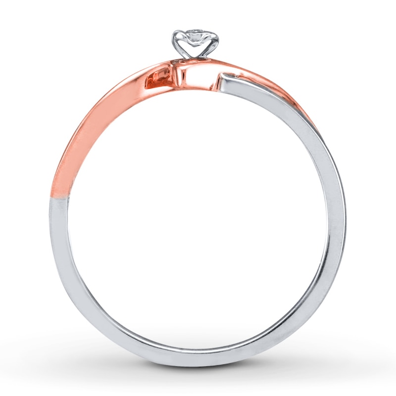 Main Image 2 of Fashion Ring Diamond Accent Sterling Silver & 10K Rose Gold