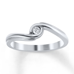 Diamond Ring 1/20 Carat Round-cut Sterling Silver