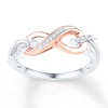 Thumbnail Image 0 of Infinity Ring 1/15 ct tw Diamonds Sterling Silver & 10K Rose Gold