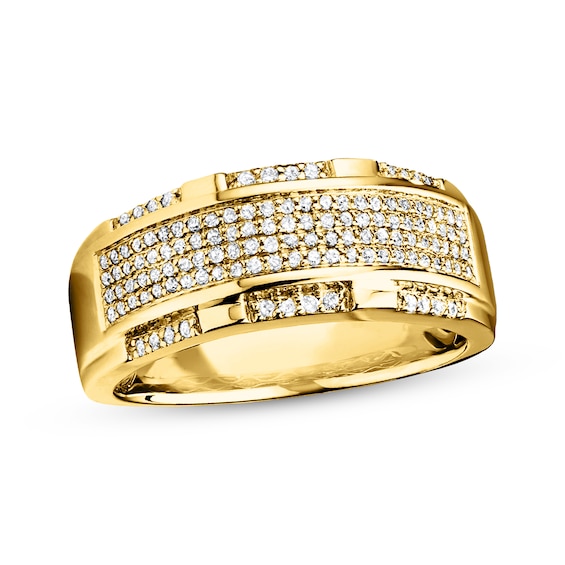 Men's Diamond Ring 1/2 ct tw Round-cut Diamonds 10K Yellow Gold