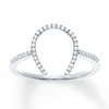 Thumbnail Image 0 of Horseshoe Ring 1/6 ct tw Diamonds Sterling Silver
