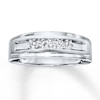 Thumbnail Image 1 of Men's Diamond Band 1/4 ct tw Round-cut 10K White Gold