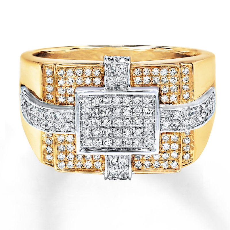 Main Image 1 of Men's Ring 5/8 ct tw Diamonds 10K Two-Tone Gold