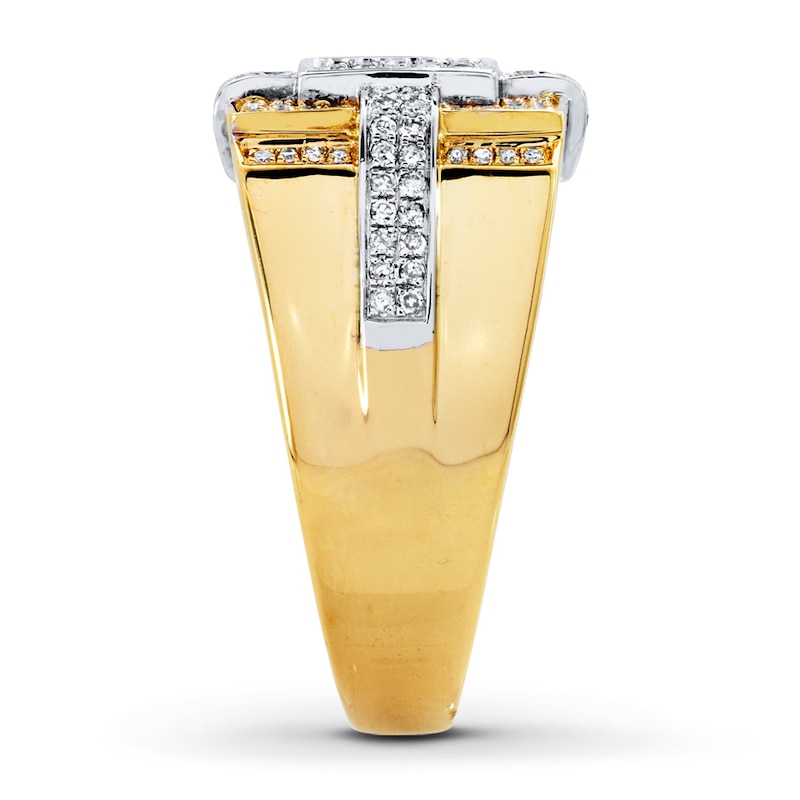 Main Image 3 of Men's Ring 5/8 ct tw Diamonds 10K Two-Tone Gold