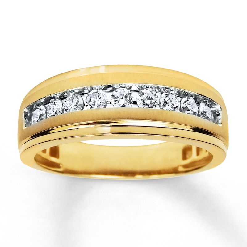 Men's Wedding Band 1/2 ct tw Diamonds 10K Yellow Gold | Kay Outlet