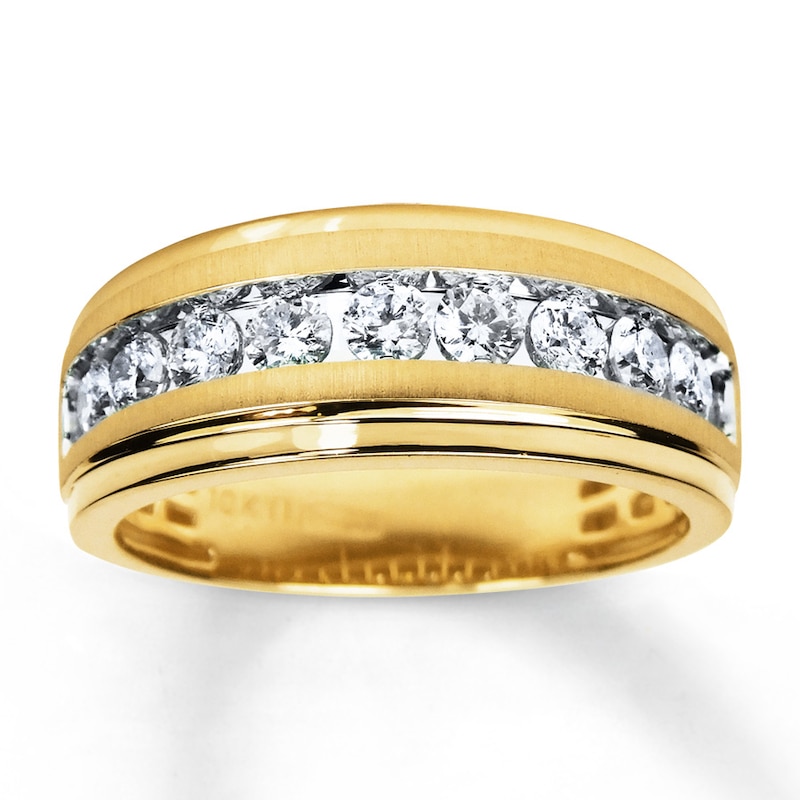 Men's Wedding Band 1 ct tw Diamonds 10K Yellow Gold | Kay Outlet