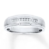 Thumbnail Image 1 of Men's Diamond Wedding Band 1/10 carat tw 10K White Gold