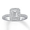 Thumbnail Image 0 of Diamond Engagement Ring 1 ct tw Emerald-cut 14K White Gold