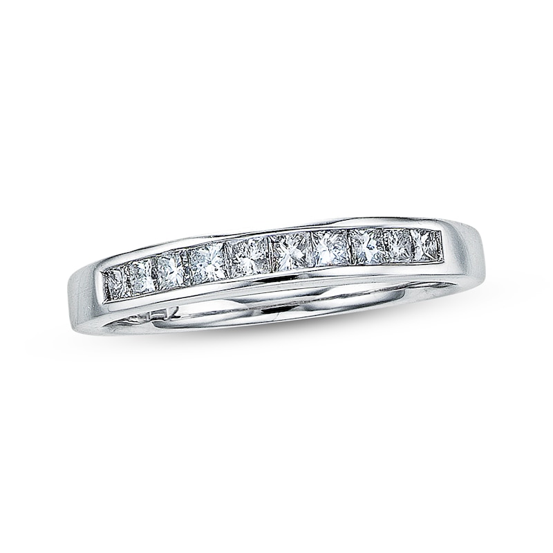 Main Image 1 of Diamond Wedding Band 3/8 ct tw Princess-cut 14K White Gold