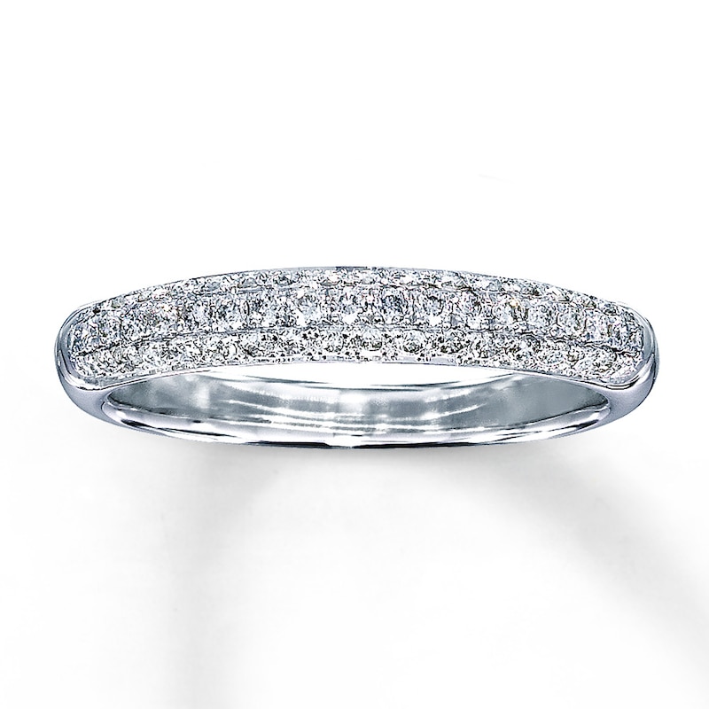 Main Image 1 of Diamond Wedding Band 3/8 ct tw Round-cut 14K White Gold