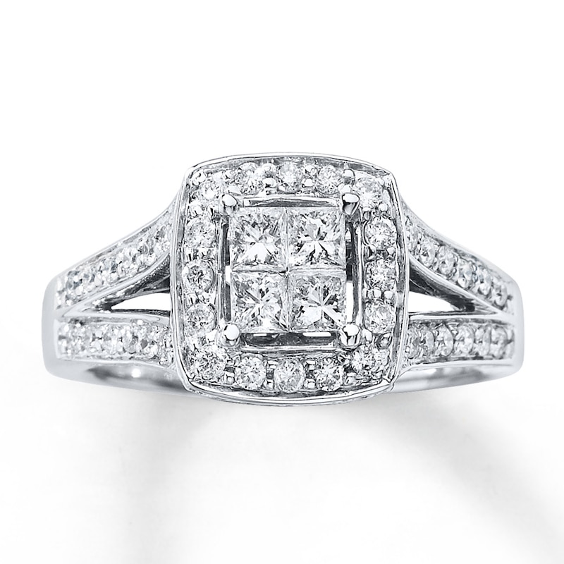 Diamond Engagement Ring 3/4 ct tw Princess-cut 14K White Gold | Kay Outlet