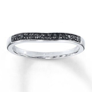 Petite Pave Black Diamond Wedding Ring In Platinum 1 4 Ctw