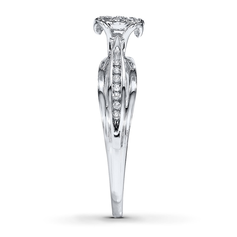 Engagement Ring 1/5 ct tw Diamonds 10K White Gold