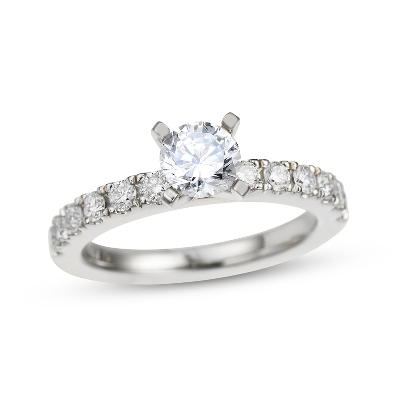 Main Image 1 of Diamond Engagement Ring 1-1/8 ct tw Round-cut 14K White Gold