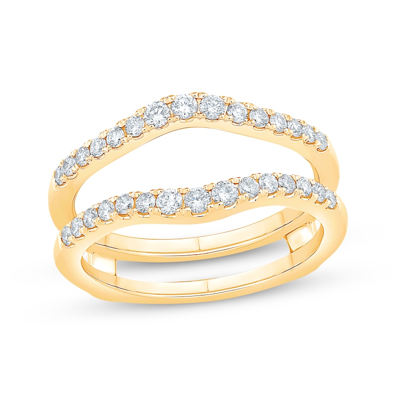 Main Image 1 of Round-Cut Diamond Curved Enhancer Ring 1/2 ct tw 14K Yellow Gold