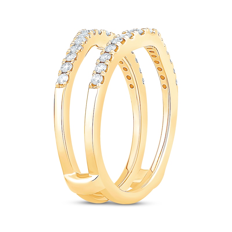 Main Image 2 of Round-Cut Diamond Curved Enhancer Ring 1/2 ct tw 14K Yellow Gold