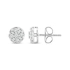 Thumbnail Image 1 of Baguette & Round-Cut Diamond Round Stud Earrings 1/3 ct tw 10K White Gold