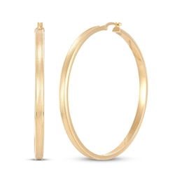 Concave Hoop Earrings 10K Yellow Gold 59mm