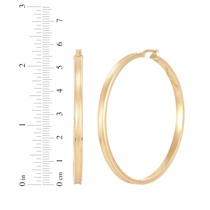 Concave Hoop Earrings 10K Yellow Gold 59mm