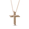 Thumbnail Image 1 of Le Vian Diamond Double Cross Necklace 1/4 ct tw 14K Strawberry Gold 20&quot;