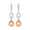 Thumbnail Image 2 of Le Vian Pink Cultured Pearl Hoop Drop Earrings 1/2 ct tw 14K Strawberry Gold