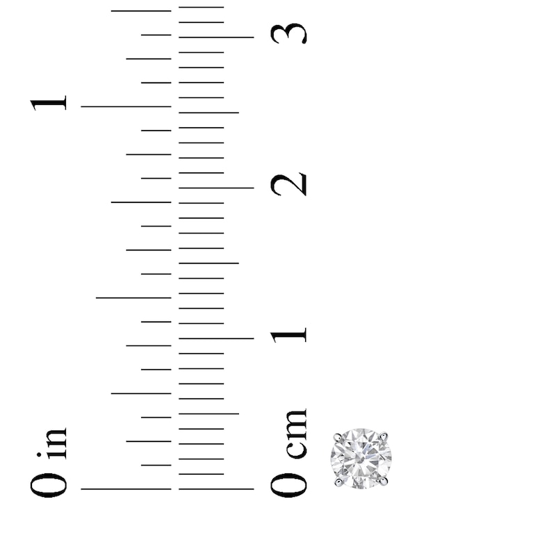 Lab-Grown Diamonds by KAY Round-Cut Solitaire Stud Earrings 3/4 ct tw 10K White Gold (I/SI2)