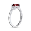 Thumbnail Image 2 of Emerald-Cut Garnet & White Lab-Created Sapphire Ring Sterling Silver