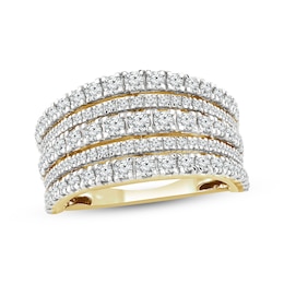 Adore Diamond Five-Row Anniversary Ring 1-1/2 ct tw 14K Yellow Gold