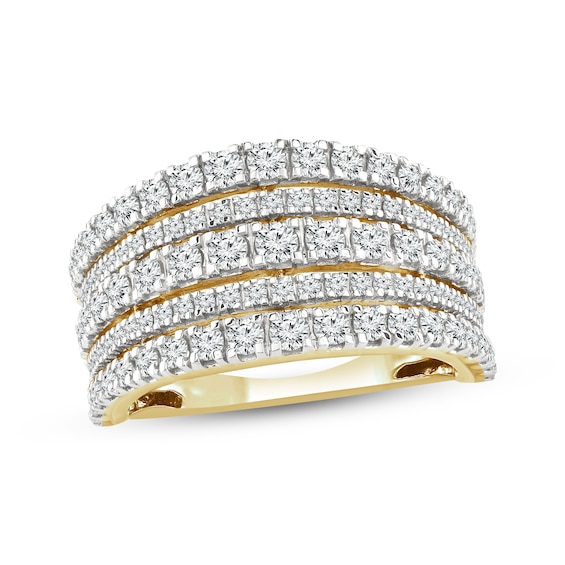 Adore Diamond Five-Row Anniversary Ring 1-1/2 ct tw 14K Yellow Gold