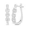 Thumbnail Image 1 of Diamond Three-Stone Hoop Earrings 1/2 ct tw 14K White Gold