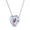 Thumbnail Image 3 of Heart-Shaped Lavender Lab-Created Opal & White Lab-Created Sapphire Necklace Sterling Silver 18&quot;