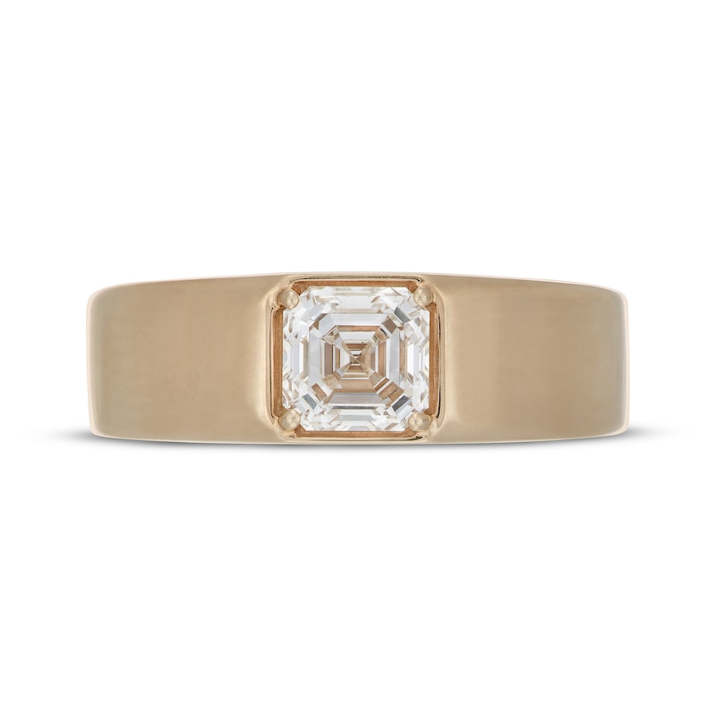 Main Image 3 of Men's Neil Lane Artistry Square Emerald-Cut Lab-Grown Diamond Solitaire Wedding Band 1-1/2 ct tw 14K Yellow Gold (F/VS2)