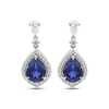 Thumbnail Image 2 of Pear-Shaped Blue Lab-Created Sapphire & Lab-Grown Diamond Drop Earrings 5/8 ct tw 14K White Gold