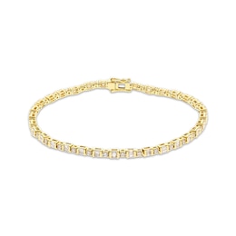 Baguette & Round-Cut Diamond Bracelet 3 ct tw 14K Yellow Gold 7&quot;