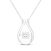 Thumbnail Image 1 of Unstoppable Love Diamond Twist Teardrop Frame Necklace 1/5 ct tw Sterling Silver 19&quot;