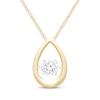 Thumbnail Image 1 of Unstoppable Love Diamond Teardrop Frame Necklace 1/10 ct tw 10K Yellow Gold 19&quot;