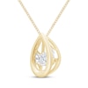 Thumbnail Image 2 of Unstoppable Love Diamond Teardrop Frame Necklace 1/10 ct tw 10K Yellow Gold 19&quot;