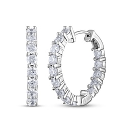 Diamond Inside-Out Hoop Earrings 2 ct tw 14K White Gold
