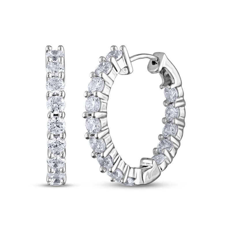 Main Image 1 of Diamond Inside-Out Hoop Earrings 2 ct tw 14K White Gold