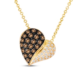 Le Vian Diamond Tilted Heart Necklace 1/3 ct tw 14K Honey Gold 18&quot;