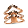 Thumbnail Image 1 of Le Vian Baguette-Cut Smoky Quartz Ring 1/2 ct tw Diamonds 14K Strawberry Gold